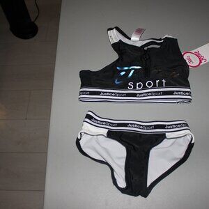 Black 2 Pcs Justice Bikini Swimsuit Size  XS 5/6 New